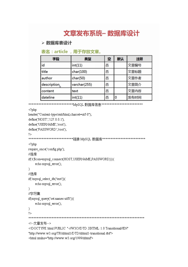 php 文章发布系统源码
