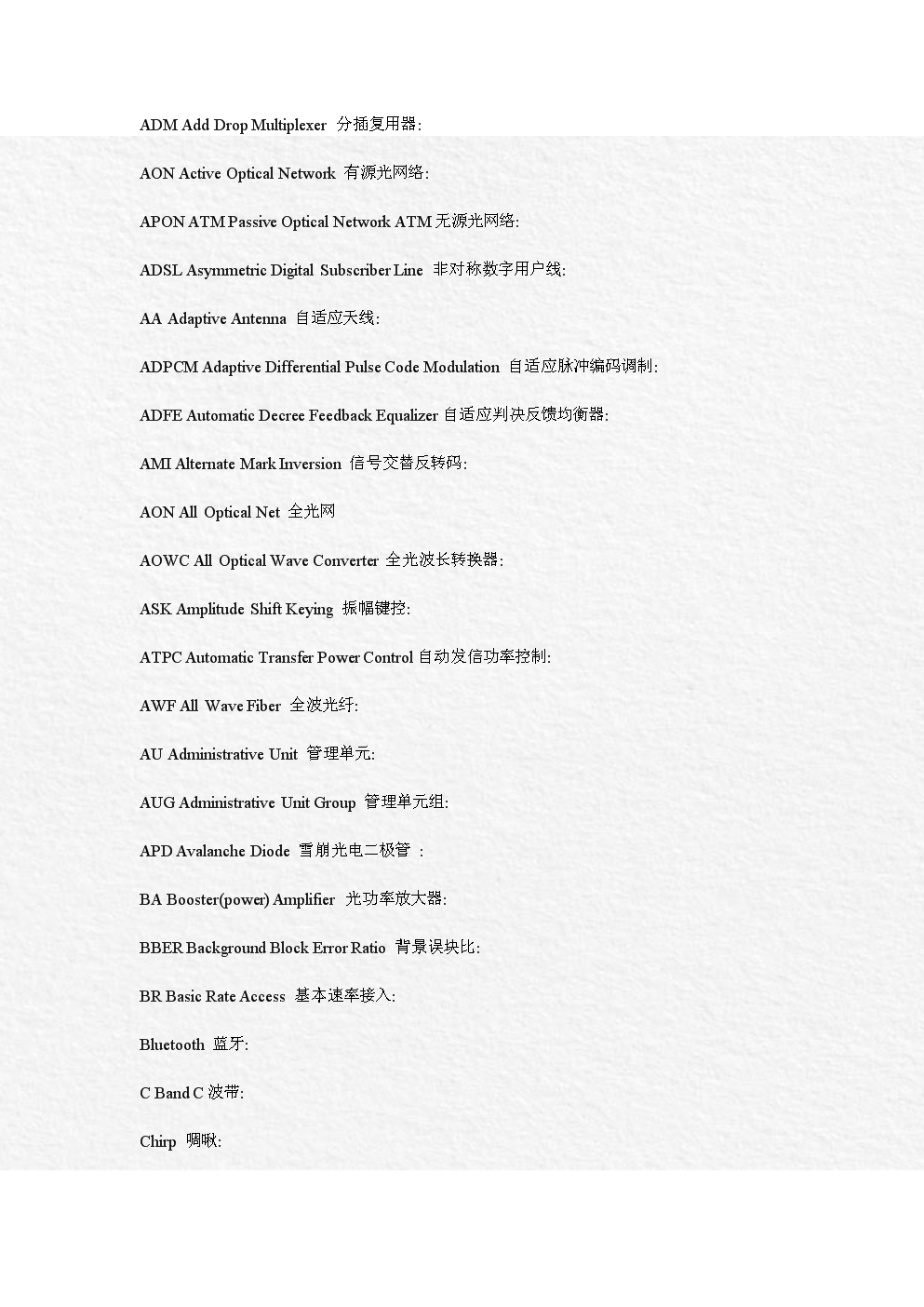 通信专业常用英语单词缩写和全称.doc