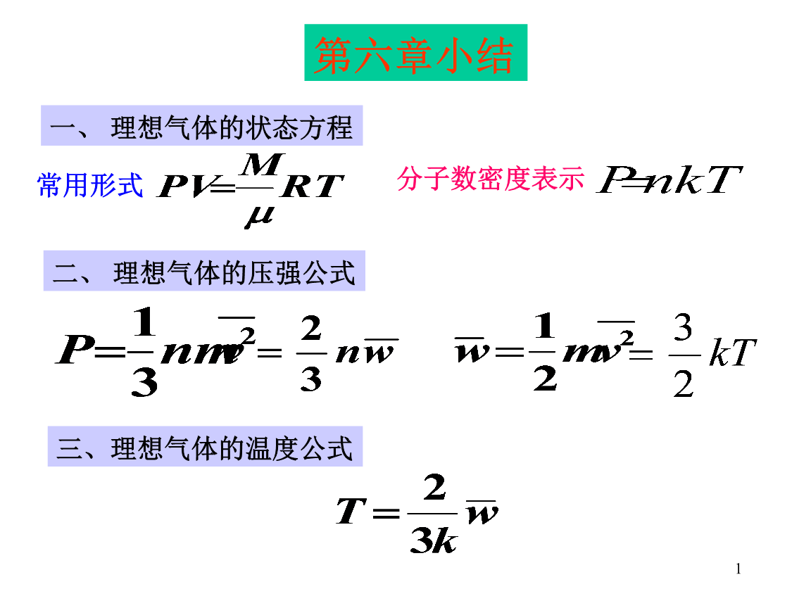大物上24分子论习题课剖析.ppt