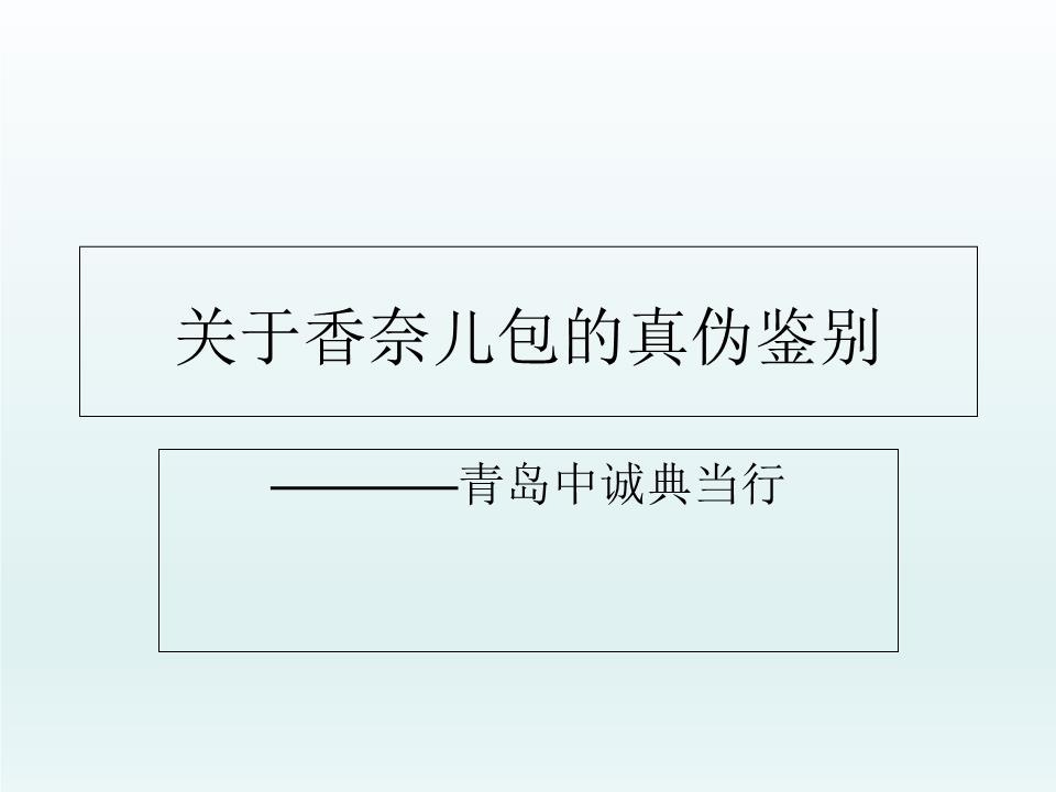 关于香奈儿包的真伪鉴别绪论.ppt