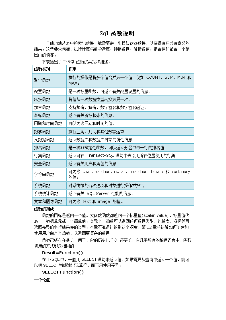 sql函数详尽说明汇总.doc