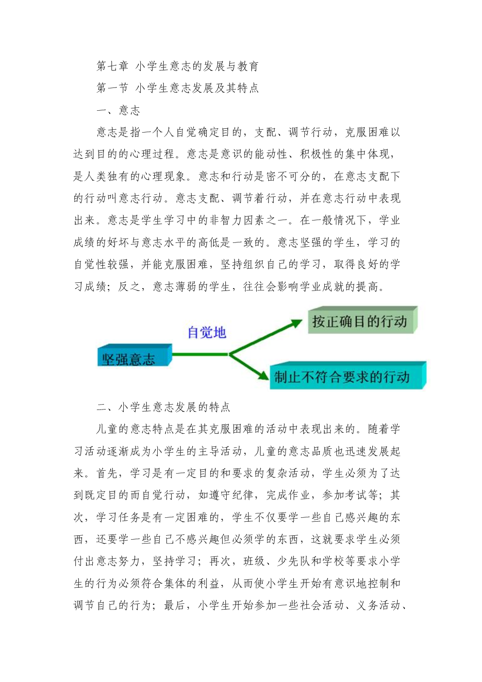 第7章小学生意志的发展与教育