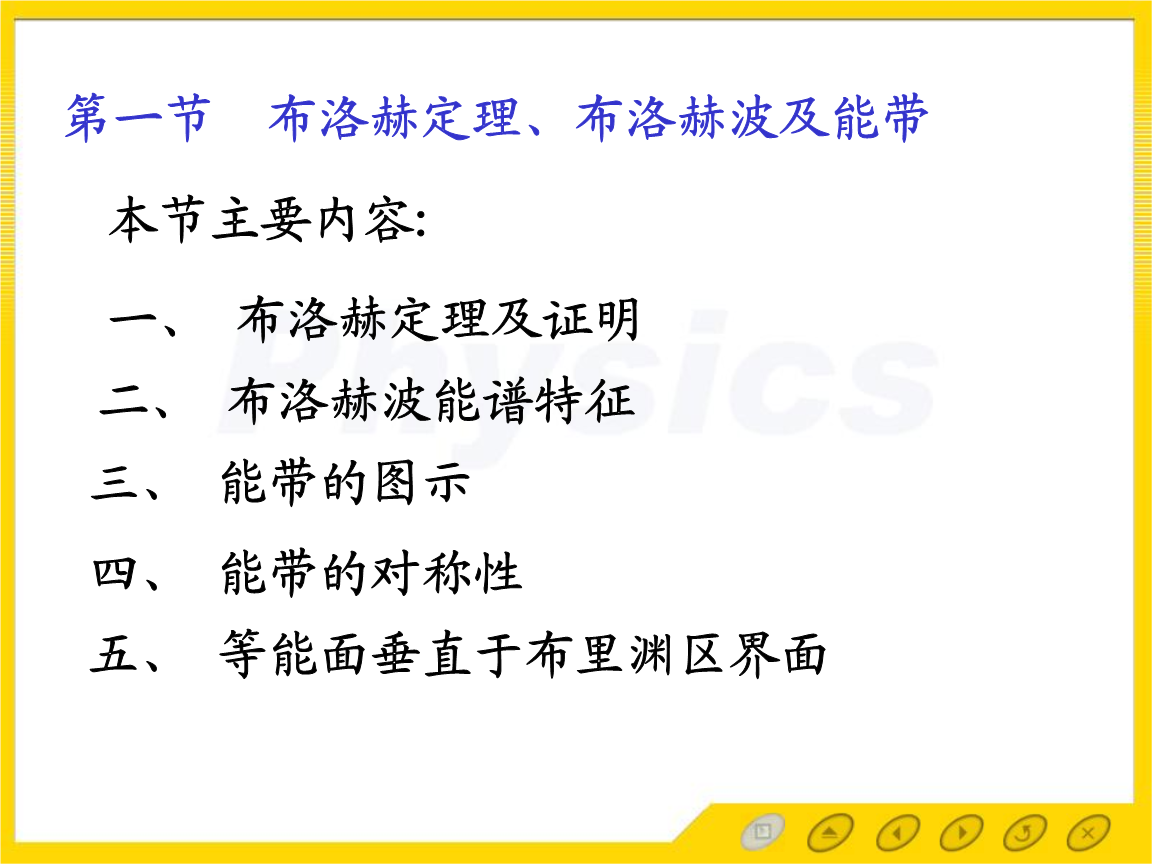 会元固体物理基础第三能带论课件布洛赫定理及